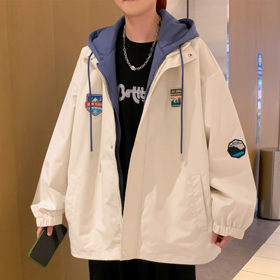 Jachetă bărbați cu glugă de primăvară-toamnă