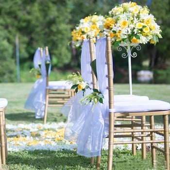 50τμχ Organza Chair Sashes Φιόγκοι Καρέκλας Στολισμός Γάμου για Κάλυμμα Καρέκλας Πάρτυ Εκδηλώσεων Διακοσμήσεις γάμου παραλίας 18cm X 275cm