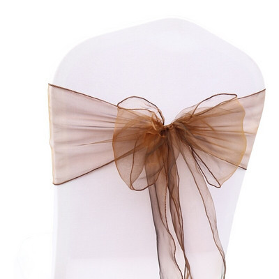 100τμχ Φιόγκος Οργάντζα Καρέκλα Φόγκος για Κάλυμμα Συμπόσιο Γαμήλιο πάρτι Χριστουγεννιάτικη Διακόσμηση Διάφανη Οργάντζα Προμήθεια υφάσματος 18cmx275cm