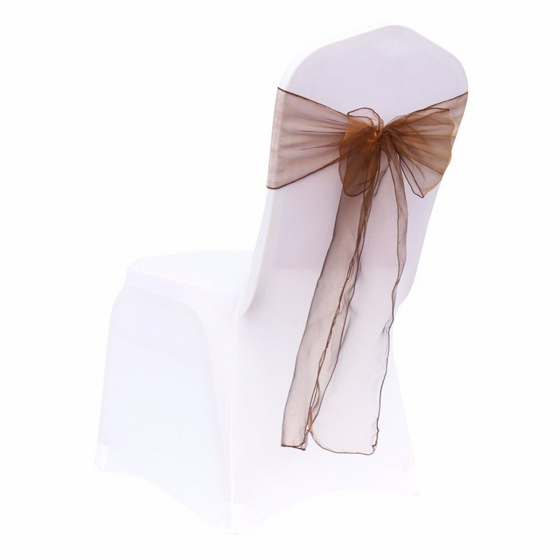 100τμχ Φιόγκος Οργάντζα Καρέκλα Φόγκος για Κάλυμμα Συμπόσιο Γαμήλιο πάρτι Χριστουγεννιάτικη Διακόσμηση Διάφανη Οργάντζα Προμήθεια υφάσματος 18cmx275cm