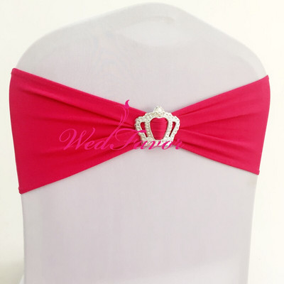 10 buc/50 buc spandex benzi pentru scaun de nuntă cu cataramă coroană, pentru petrecere, eveniment, decorare hotel, scaun elastic din lycra, panglică, papion
