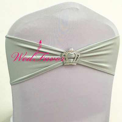 10 buc/50 buc spandex benzi pentru scaun de nuntă cu cataramă coroană, pentru petrecere, eveniment, decorare hotel, scaun elastic din lycra, panglică, papion