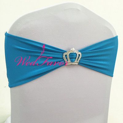 10 buc/50 buc spandex benzi pentru scaun de nuntă cu cataramă coroană, pentru petrecere, eveniment, decorare hotel, scaun elastic din lycra, panglică, papion