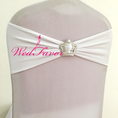 10 buc/50 buc spandex benzi pentru scaun de nuntă cu cataramă coroană, pentru petrecere, eveniment, decorare hotel, scaun elastic din lycra, panglică, papion