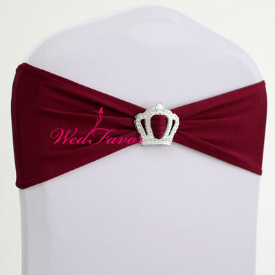 10 buc/50 buc spandex benzi pentru scaun de nuntă cu cataramă coroană, pentru petrecere, eveniment, decorare hotel, scaun elastic din lycra, panglică, papion