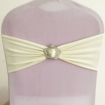 10 buc/50 buc spandex benzi pentru scaun de nuntă cu cataramă coroană, pentru petrecere, eveniment, decorare hotel, scaun elastic din lycra, panglică, papion