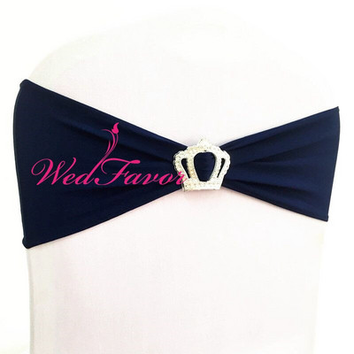 10 buc/50 buc spandex benzi pentru scaun de nuntă cu cataramă coroană, pentru petrecere, eveniment, decorare hotel, scaun elastic din lycra, panglică, papion