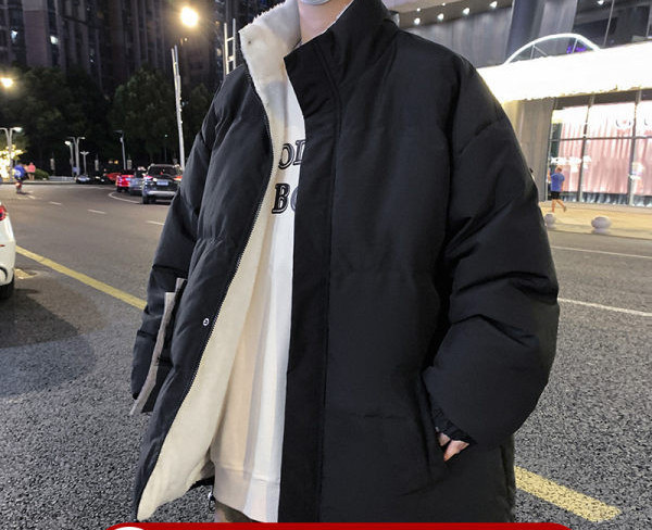 Cardigan cald de iarnă cu guler înalt de culoare solidă