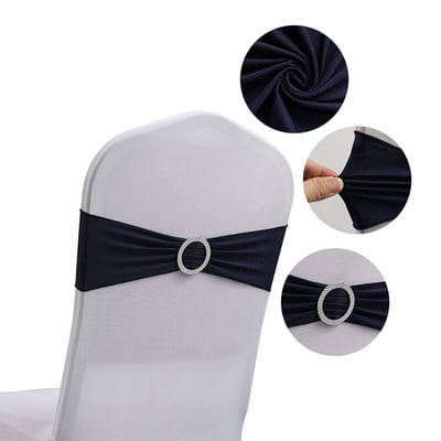 10/50 buc spandex elastic pentru scaune acoperă benzi cu arc cu cataramă pentru petrecere de nuntă, banchet, hotel, birou, întâlnire, decorațiuni