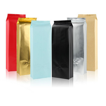 Οργανικό φύλλο αλουμινίου αυτοφερόμενη σακούλα Κόκκους καφέ Ξηροί καρποί Τσάι για καφέ σε σκόνη Σακούλα συσκευασίας με βαλβίδα αέρα σφραγισμένη σακούλα αποθήκευσης τροφίμων