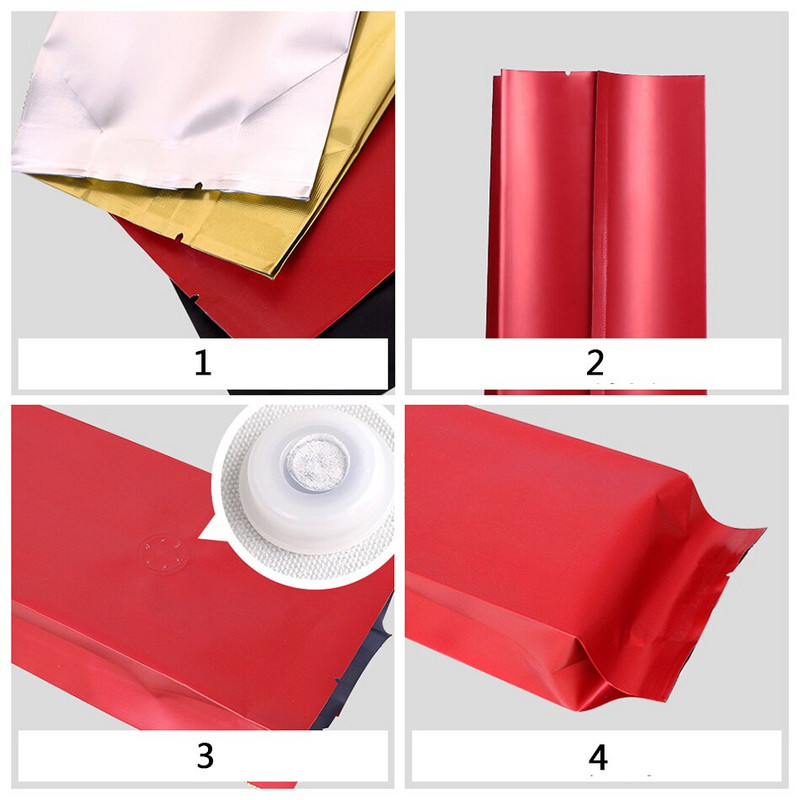 Organo aliuminio folija Savaime laikantis maišelis Kavos pupelės Riešutai Arbata Kavos milteliai Pakavimo maišelis su oro vožtuvu uždarytu maisto laikymo maišeliu