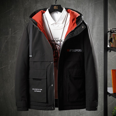 Geaca de barbati model nou cu gluga si buzunare - potrivita pentru iarna