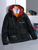 Jachetă casual pentru bărbați, cu imprimeu și buzunar