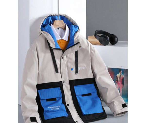 Jachetă casual pentru bărbați, cu imprimeu și buzunar