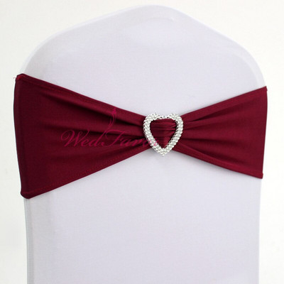 10 vnt. 50 vnt. Lycra Stretch Vestuvių kėdės lankas, elastinga spandex kėdės juosta su širdelės sagtimi, skirta viešbučio renginio vakarėliui papuošti