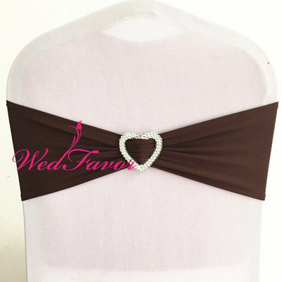 10 vnt. 50 vnt. Lycra Stretch Vestuvių kėdės lankas, elastinga spandex kėdės juosta su širdelės sagtimi, skirta viešbučio renginio vakarėliui papuošti