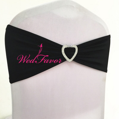 10 vnt. 50 vnt. Lycra Stretch Vestuvių kėdės lankas, elastinga spandex kėdės juosta su širdelės sagtimi, skirta viešbučio renginio vakarėliui papuošti