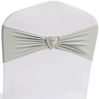 10kom 50kom Elastične mašne za stolice od elastana Lycra Trake za stolice za vjenčanje Vezice za vezivanje s kopčom u obliku srca za dekoraciju događaja za hotelske zabave