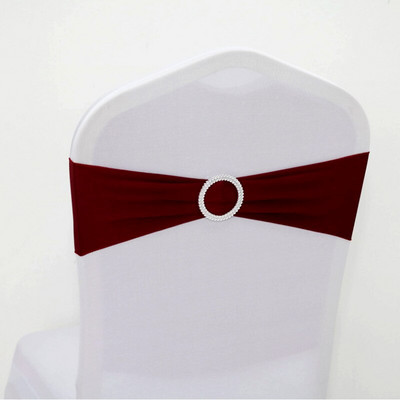 10kom 50kom Elastične spandex mašne za stolice Lycra rastezljiva traka za stolice Vezice s okruglom kopčom za dekoraciju vjenčanja za zabavu