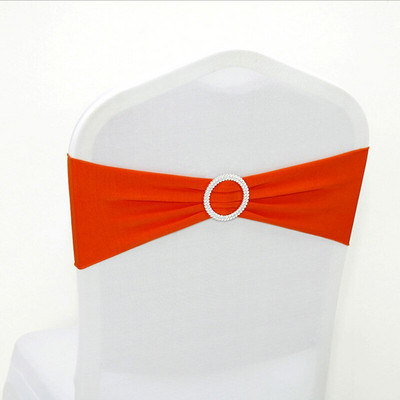 10kom 50kom Elastične spandex mašne za stolice Lycra rastezljiva traka za stolice Vezice s okruglom kopčom za dekoraciju vjenčanja za zabavu