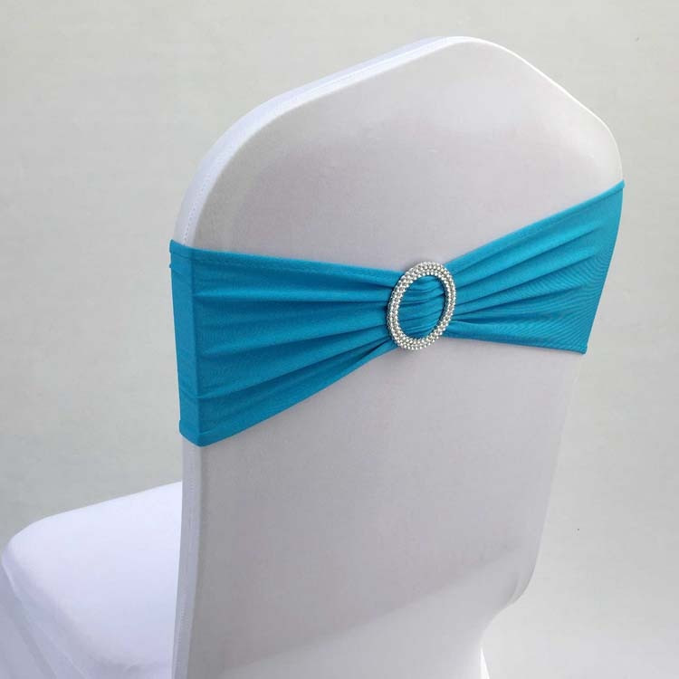 10kom 50kom Elastične spandex mašne za stolice Lycra rastezljiva traka za stolice Vezice s okruglom kopčom za dekoraciju vjenčanja za zabavu