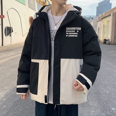 Jachetă casual pentru bărbați - cu inscripții și glugă