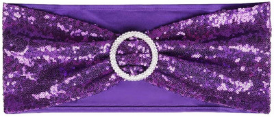 10/50 komada obostrano šljokice Mašne za stolice s kopčom za vjenčane dekoracije Čvor Spandex Hotelski banket Rođendanska zabava Home Deco