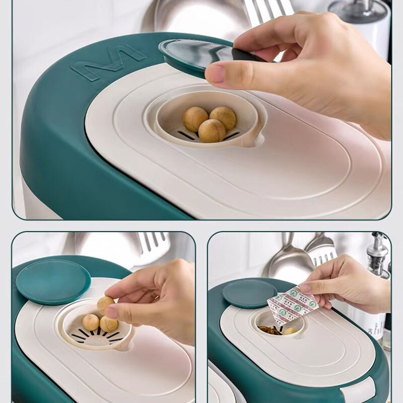 10 KG virtuvinių ryžių konteineris kibiras Drėgmei atsparus vabzdžiams miltų grūdams sandarus stiklainis grūdų užkandžių laikymo dėžutė virtuvės reikmenys