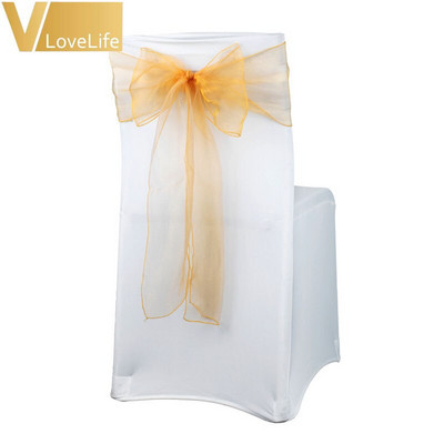 100 τεμ. Organza Chair Sash Chair Φιόγκος Γάμος Sashes Γαμήλιο πάρτι Εκδηλώσεις γενεθλίων Διακοσμήσεις δεξιώσεων
