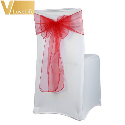 100 τεμ. Organza Chair Sash Chair Φιόγκος Γάμος Sashes Γαμήλιο πάρτι Εκδηλώσεις γενεθλίων Διακοσμήσεις δεξιώσεων