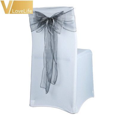 100 τεμ. Organza Chair Sash Chair Φιόγκος Γάμος Sashes Γαμήλιο πάρτι Εκδηλώσεις γενεθλίων Διακοσμήσεις δεξιώσεων
