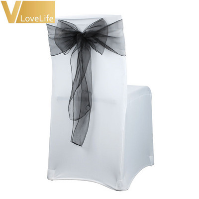 100 τεμ. Organza Chair Sash Chair Φιόγκος Γάμος Sashes Γαμήλιο πάρτι Εκδηλώσεις γενεθλίων Διακοσμήσεις δεξιώσεων