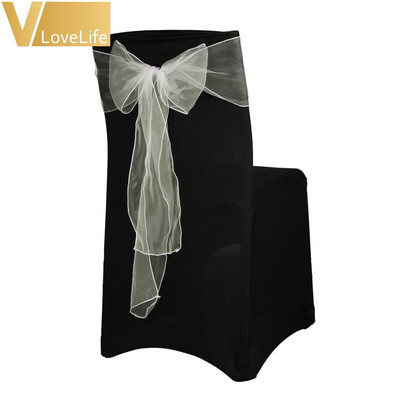 100 τεμ. Organza Chair Sash Chair Φιόγκος Γάμος Sashes Γαμήλιο πάρτι Εκδηλώσεις γενεθλίων Διακοσμήσεις δεξιώσεων