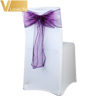 100 τεμ. Organza Chair Sash Chair Φιόγκος Γάμος Sashes Γαμήλιο πάρτι Εκδηλώσεις γενεθλίων Διακοσμήσεις δεξιώσεων
