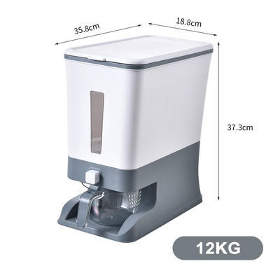 12KG úložný box na ryžu, decimetrový úložný box na obilie, plechovky na obilniny, úložný box na krmivo pre domáce zvieratá