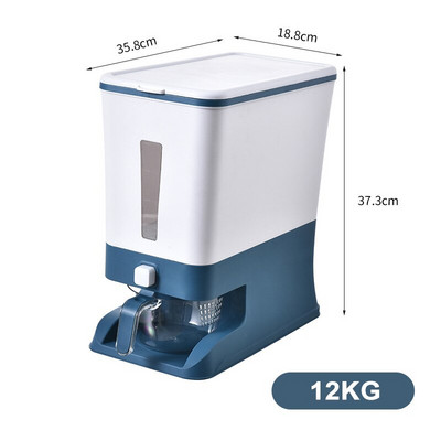 12KG úložný box na ryžu, decimetrový úložný box na obilie, plechovky na obilniny, úložný box na krmivo pre domáce zvieratá
