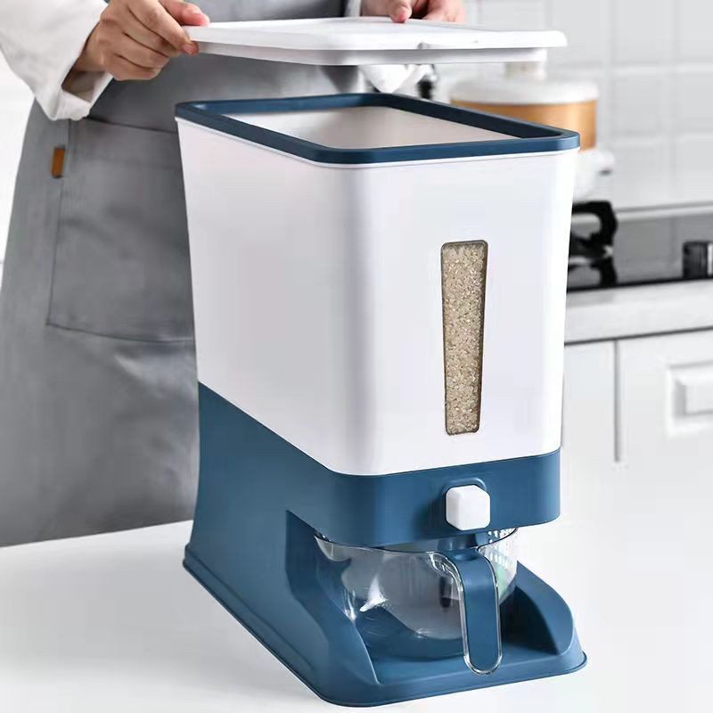 12KG úložný box na ryžu, decimetrový úložný box na obilie, plechovky na obilniny, úložný box na krmivo pre domáce zvieratá