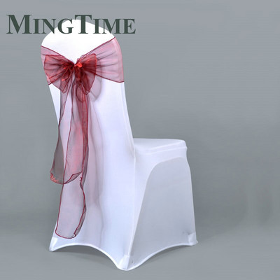 25 komada 275 cm Prozirna Organza Pojas za Stolicu Vrpca Pojas Mašna Navlaka Rustikalna svadba Dekoracija rođendanske banketne svečanosti