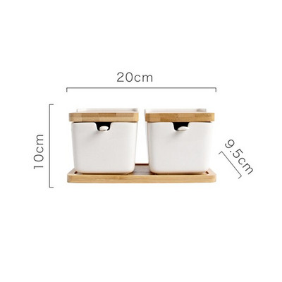 Homie keramički začin s poklopcem Posuda za šećer Solanka Staklenka za pohranu Posuda za kućanstvo Posuda za začine Bambus Staklenka za začine Limenka od soje