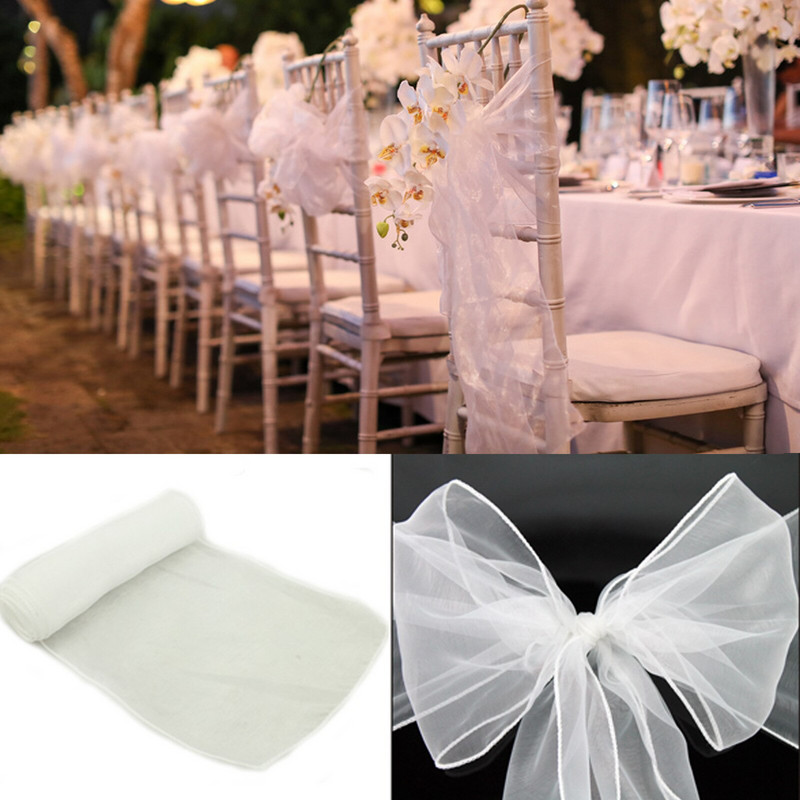 10 ks organzových poťahov na stoličky s mašľou na bankety na svadobné oslavy, vianočné dekorácie, priehľadná organzová látka, poťah na stoličky