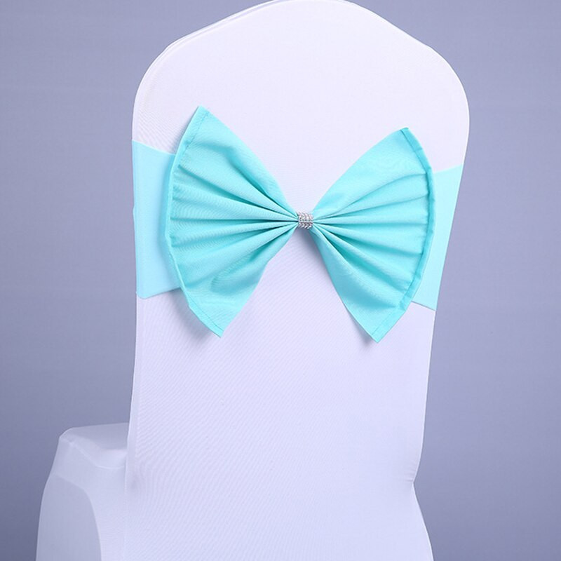 5 vnt. Naujas didelis lankas elastinis kėdės užvalkalas atgal Gėlės Vestuvių dekoravimo rekvizitai Mados banketai Tiffany kėdės Satino juostelės galvos juosta