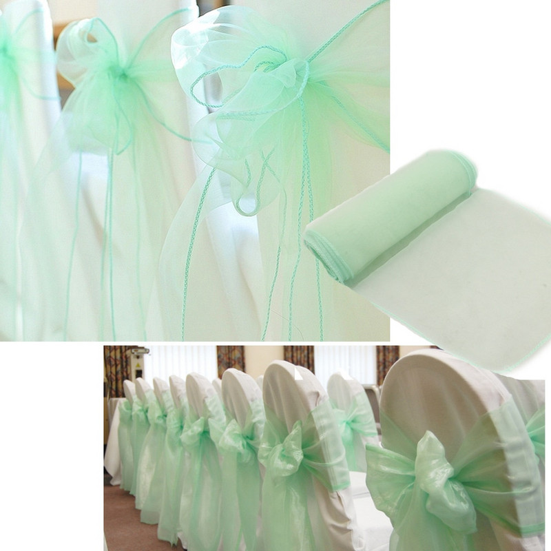 Poťahy na stoličky, šerpy, organza, materiál 10 ks, svadobné šerpy, svadobné dekorácie, mašľa, 30 farieb, svadobná dekorácia, doprava zdarma