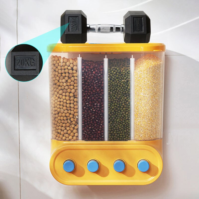 Virtuviniai konteineriai Grūdų dozatorius Sienoje montuojamas sandarus maisto laikymo indas Grūdų dozatorius Maisto skardinė Namų grūdų talpykla
