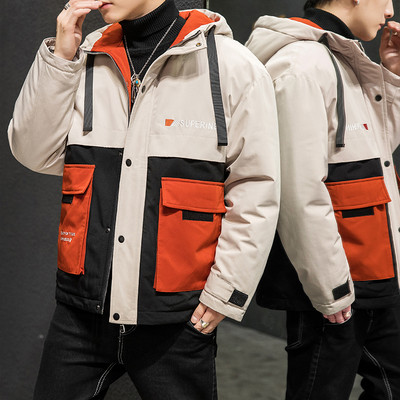 Jachetă de iarnă pentru bărbați casual cu buzunar