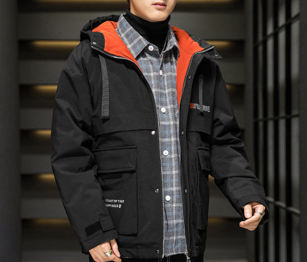 Jachetă de iarnă pentru bărbați casual cu buzunar