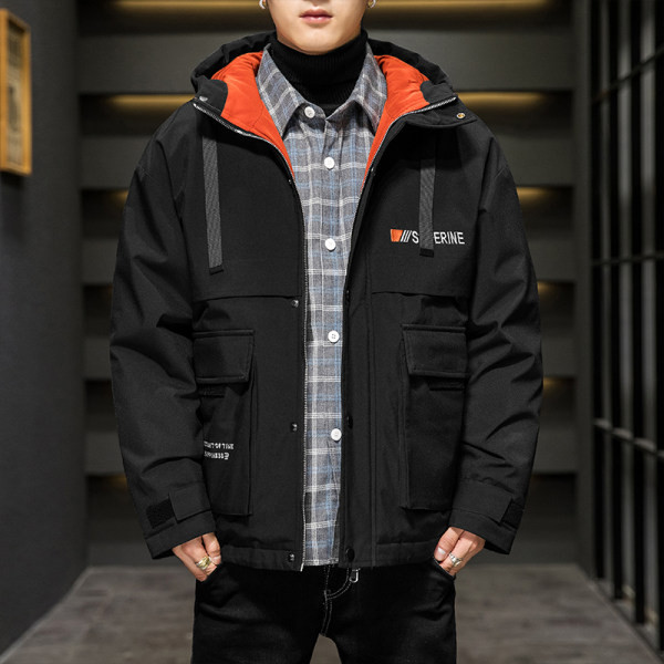 Jachetă de iarnă pentru bărbați casual cu buzunar