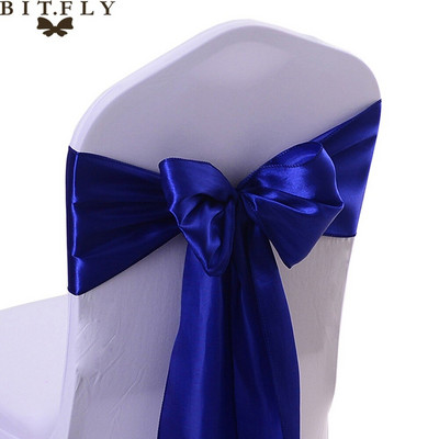 BIT.FLY 10PCs/lot Chair Sash Φιόγκος Για Κάλυμμα Καρέκλες Γάμου Knot Party Event Συμπασία Χριστουγεννιάτικες Διακοσμήσεις Προμήθεια υφάσματος Satin 15*275cm