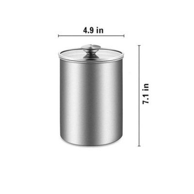Nerūdijančio plieno virtuvės indai, maisto laikymo indas su skaidraus stiklo dangteliais kavos indams laikyti Sausainių stiklainis