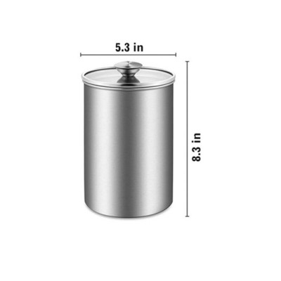 Nerūdijančio plieno virtuvės indai, maisto laikymo indas su skaidraus stiklo dangteliais kavos indams laikyti Sausainių stiklainis