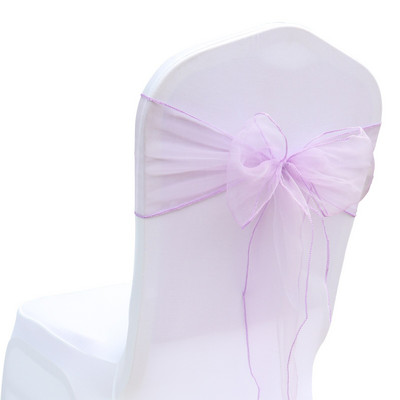 25 ks/sada stuh na stoličky, organza, sklenená priadza, 18 cm x 275 cm, dekorácia svadobnej stoličky pre hotel, banket, párty, udalosť